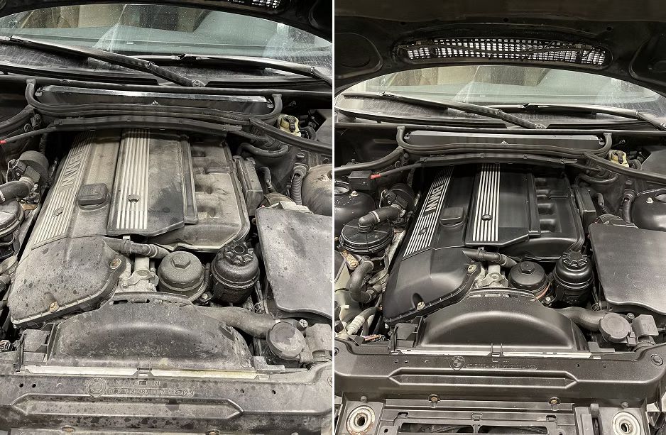 Engine Detail before and after